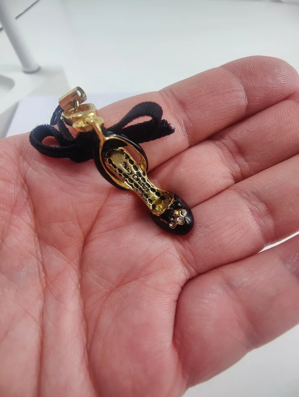 Vintage Juicy Couture Limited Edition 2010 Black Stiletto Heel Shoe Charm Purse